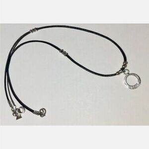 Retired Silpada Silver Leather Necklace N1687